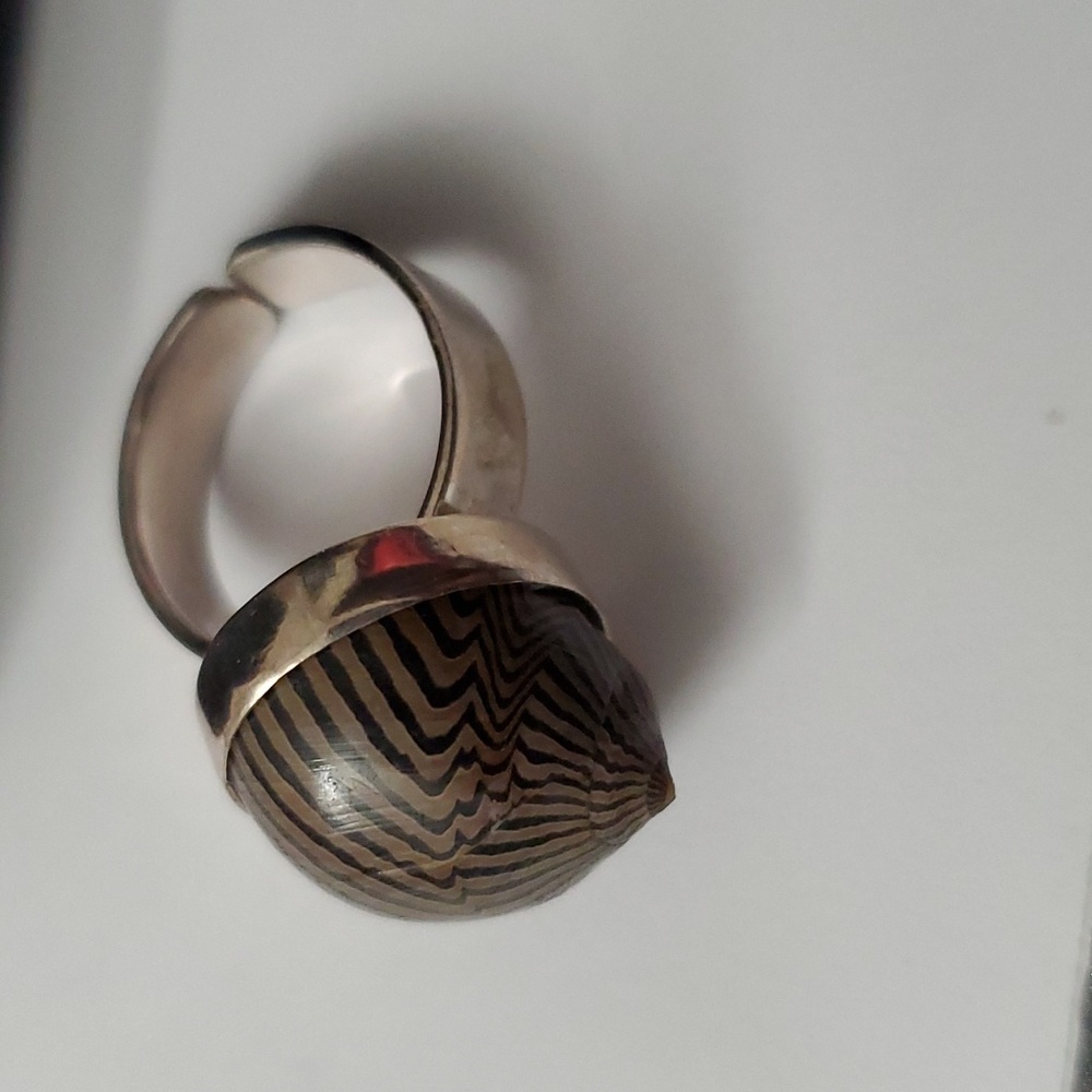 ‘Ocean’s Echo’ Sterling Silver 925 Conch Shell Adjustable Ring